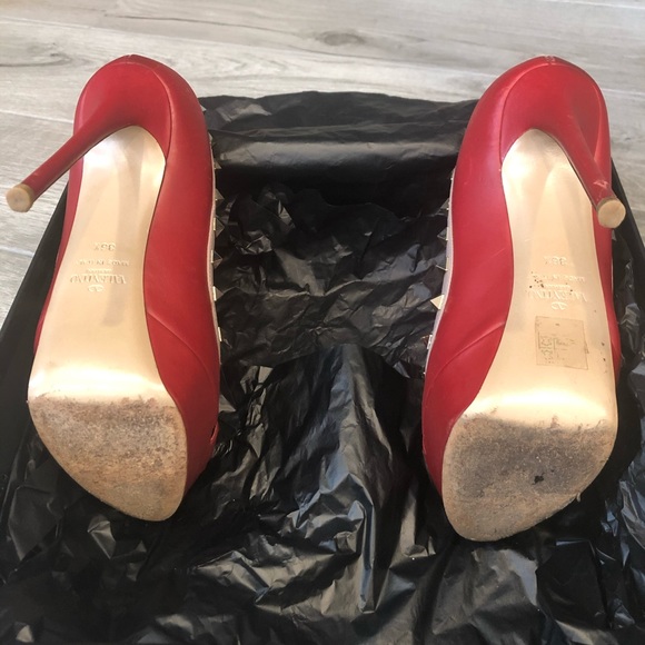Valentino 5 inch high heel peep toe Red sz 36.5 - Picture 4 of 6